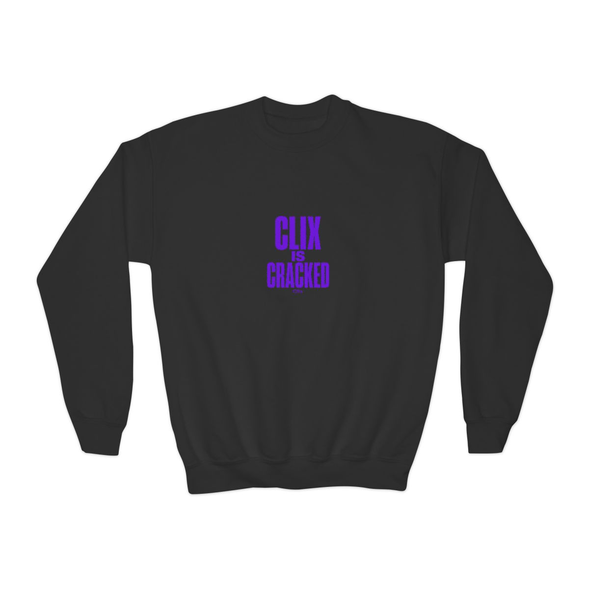 Clix "Clix is Cracked" Kids Crewneck - alternate angle 2, merchandise